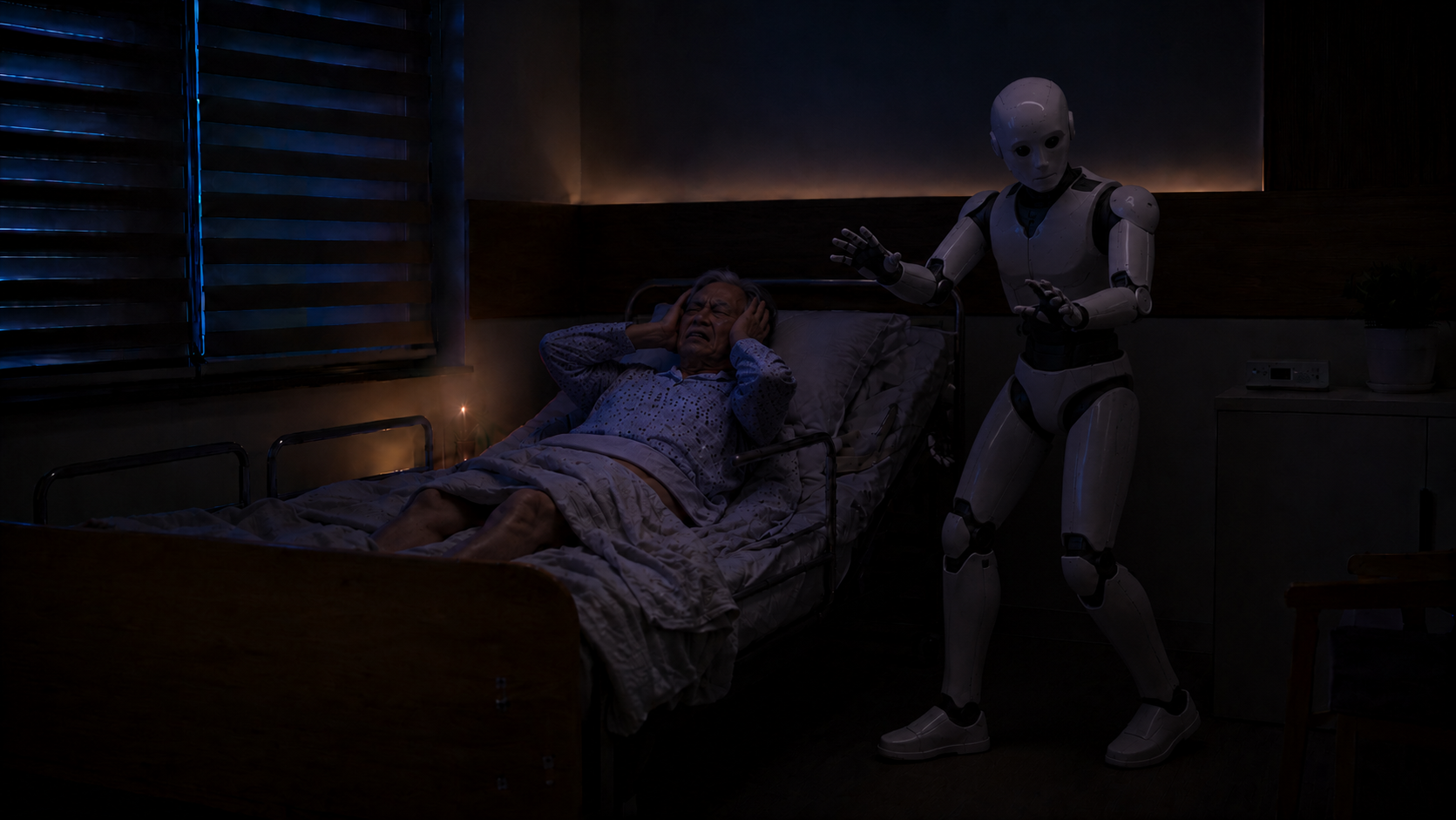 Generic humanoid in the same dark room